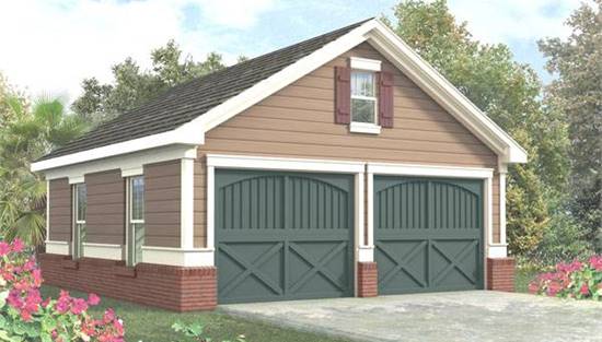 image of garage house plan 6345